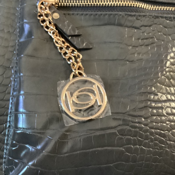 BEBE Dark Gray Rena Croco Large Backpack - Picture 4 of 8